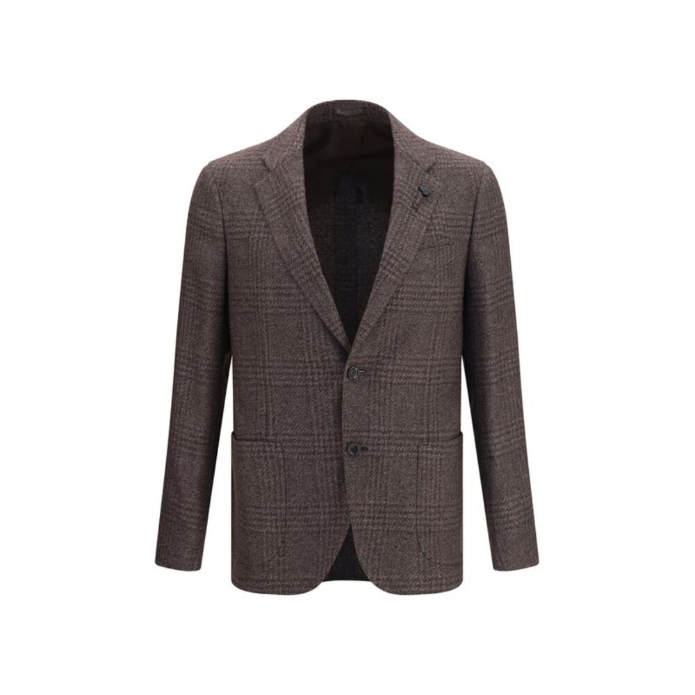 Lardini Men Single-Breasted Wool-Blend Blazer